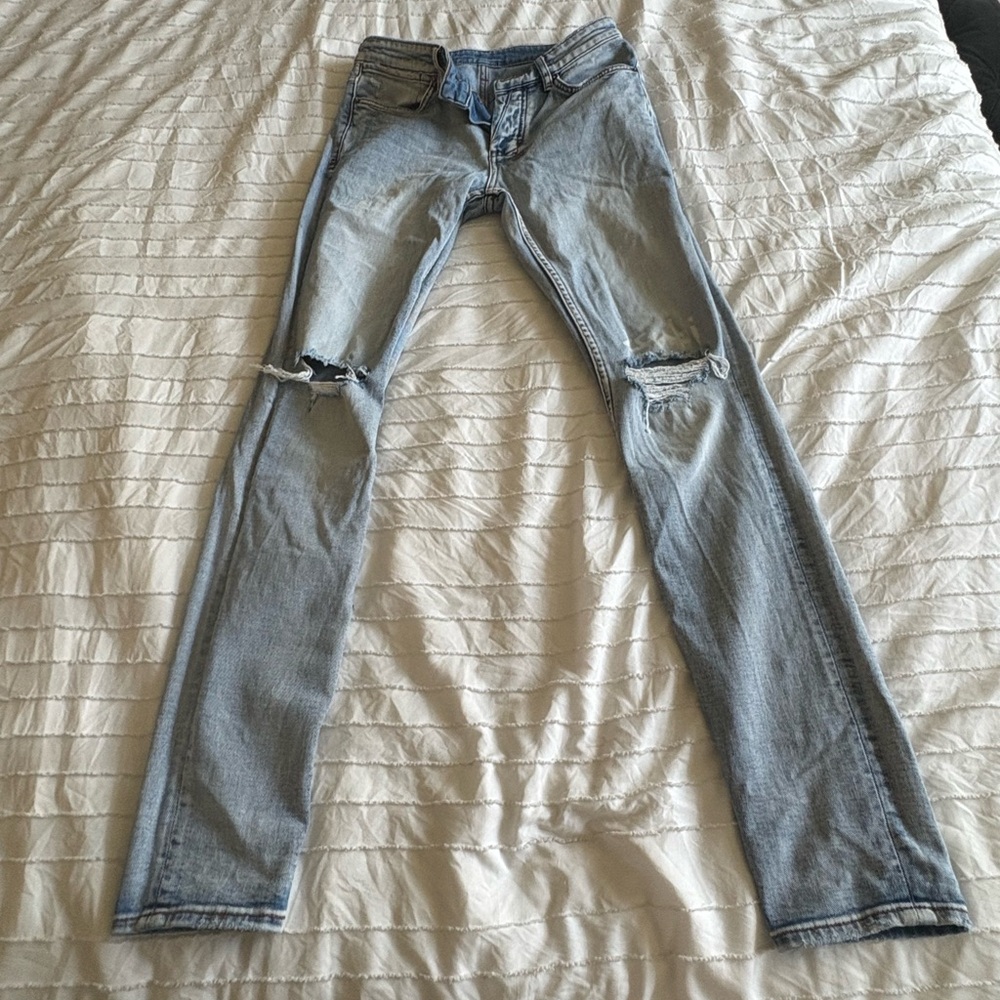 Men's Ksubi Light Blue Distressed Jeans